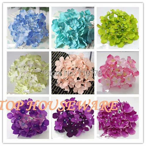 

50pcs 21Colors 15cm Artificial Hydrangea Flower Head For Diy Wedding Wall Flower Bouquet Wreath Garland Home Decorative Flower