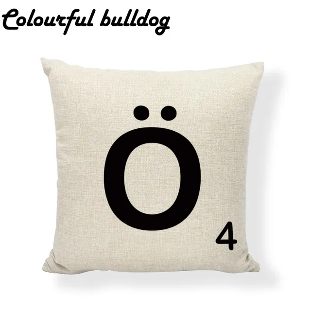 Fundas De Cojines Con Estilo Simple 26 Letras Fondo Blanco Puro Numeros Arabes Diseno De Lunares Coche Hotel Decoracion Del Hogar Funda De Almohada Decorative Throw Pillows Case Throw Pillow Casescushion Cover Aliexpress