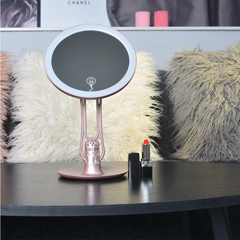 

1PC Gift Desktop Charging Mirror Rose Gold Dressing Table Mirror LED Lamp Table Lamp Mirror G0425