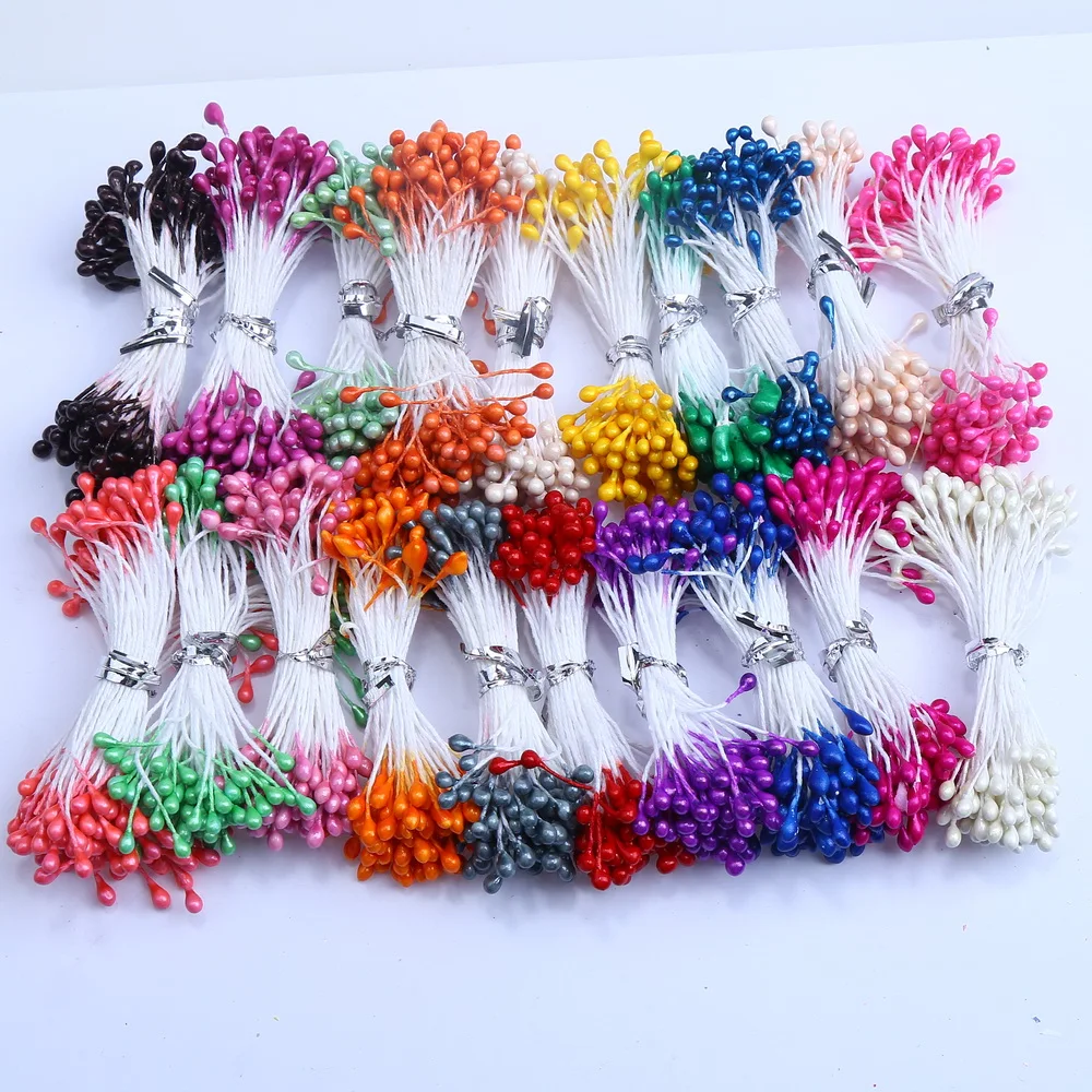 

20 Colors One Lot 1600PCS 3mm Artificial Pearl Flower Stamen Used For Nylon Flower Accessories