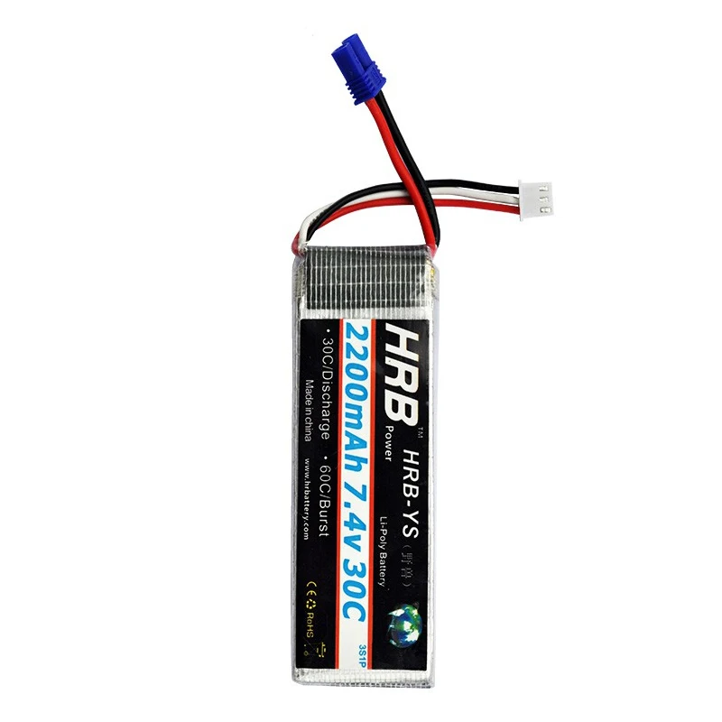 HRB Lipo 2s батарея 7 4 V 2200MAH 30C 8C RC Bateria Drone AKKU модель EC2 Hubsan H501S вертолетный передатчик