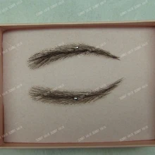 invisible swiss lace relastic hand made human hair false eyebrow black #1B color natural black man made eyebrow