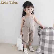 SJR-253 комбинезон для девочек, летний однотонный комбинезон для девочек Комбинезон для девочек, брюки-шаровары для девочек, корейский комбинезон для девочек, одежда для девочек