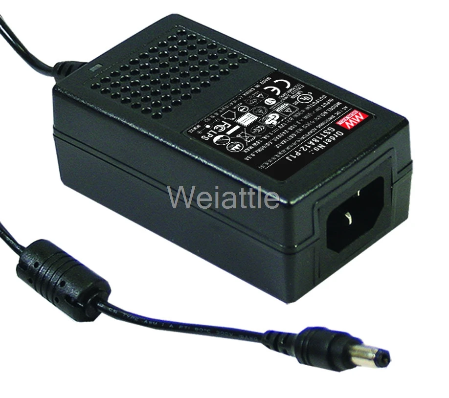 MEAN WELL Оригинал GST18A09 P1J 9V 2A meanwell GST18A 18W AC DC промышленный адаптер высокой