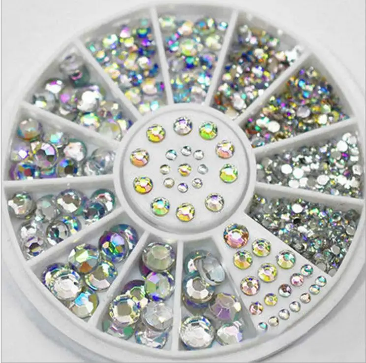 

MANZILIN 6cm12 Art Tips Decoration Colored white Crystal Glitter A B Rhinestone Nail Tools With