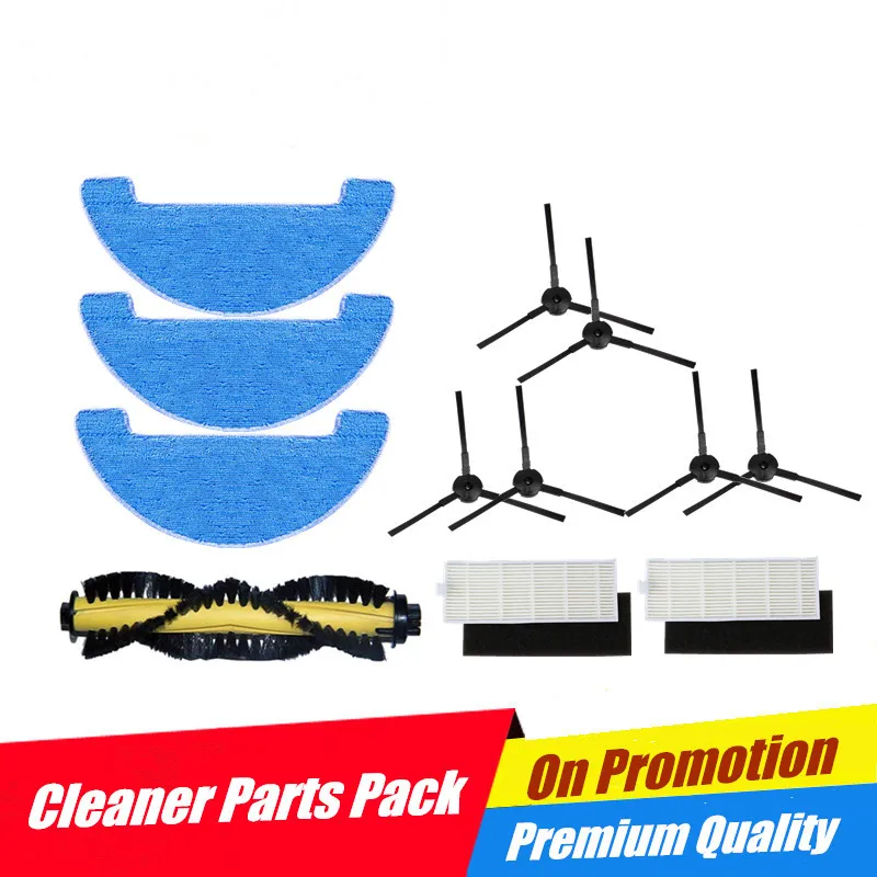 

Vacuum Cleaner Accessories Pack For ECOVACS CEN663/CEN664/DM82 Side Brush*6PC+Mop*3PC+HEPA Filter*2SET+Main Brush*1PC