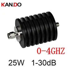 25 Вт DC-4Ghz 1-30дб SMA Мужской и Женский силовой антенный ввод соединитель коаксиальный разъем аттенюатор Телеком часть 25 Вт аттенюатор