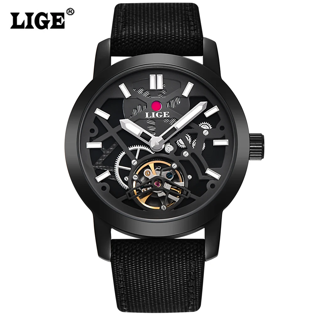 Prix pour LIGE Marque Hommes de montres De Mode Casual Automatique Montre Hommes Étanche Militaire montres Homme bracelet en Toile Noir Horloge Prix pour LIGE Marque Hommes de montres De Mode Casual Automatique Montre Hommes Étanche Militaire montres Homme bracelet en Toile Noir Horloge