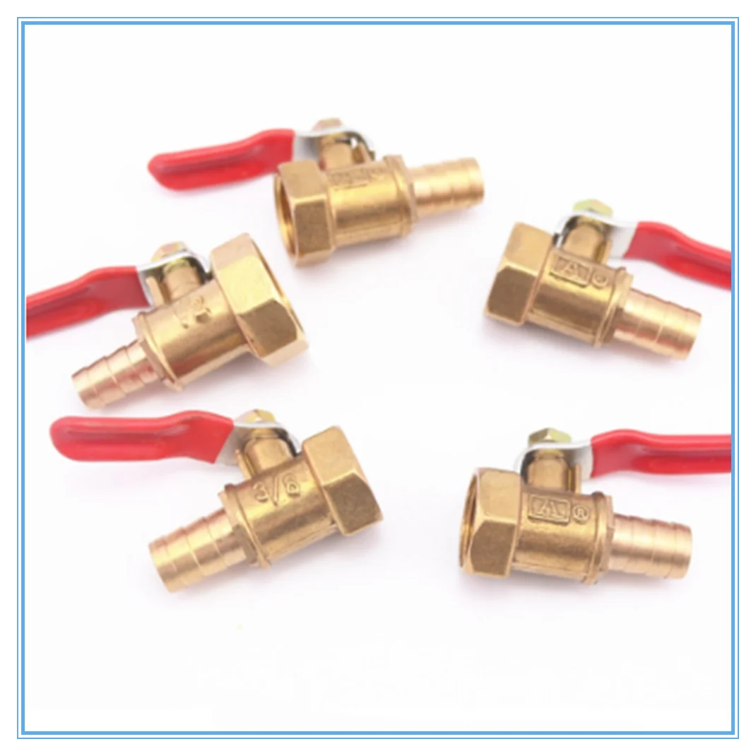 

Brass Barbed ball valve 4-12 Hose Barb 1/8'' 1/2'' 1/4'' Female Thread Connector Joint Copper Pipe Fitting Coupler Adapter