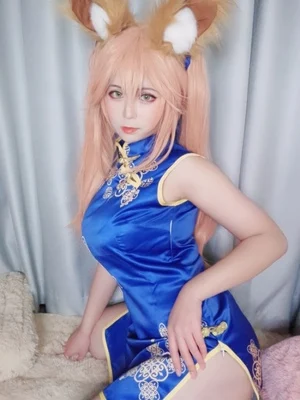 Mae FGO косплей аниме Fate/Grand Order Tamamo No Mae костюм-Чонсам для косплея синее платье женские костюмы на Хэллоуин для женщин