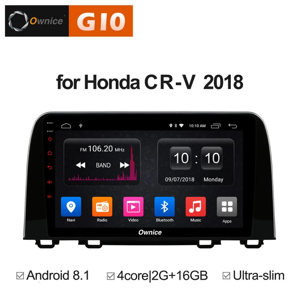 1024*600 Android 8.1 Quad 4Core 2GB RAM+16GB ROM 9 inch Car DVD Player for Honda CR-V 2018 GPS Navi Radio Stereo 4G WIFI TPMS | Автомобили