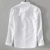 Square collar cotton linen shirts Premium breathable men's casual button-up