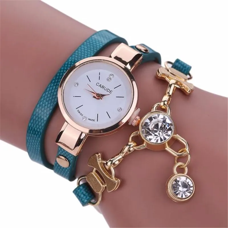 Женские часы от известного бренда, модные женские кожаные Стразы, аналоговые кварцевые наручные часы для платья, браслет для женщин