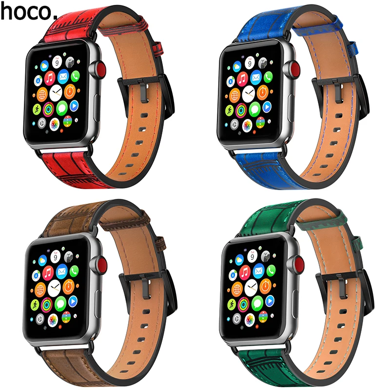 HOCO бамбуковые серии из натуральной кожи для Apple Watch 4 3 2 1 совместимы с Band 44 мм 42 7