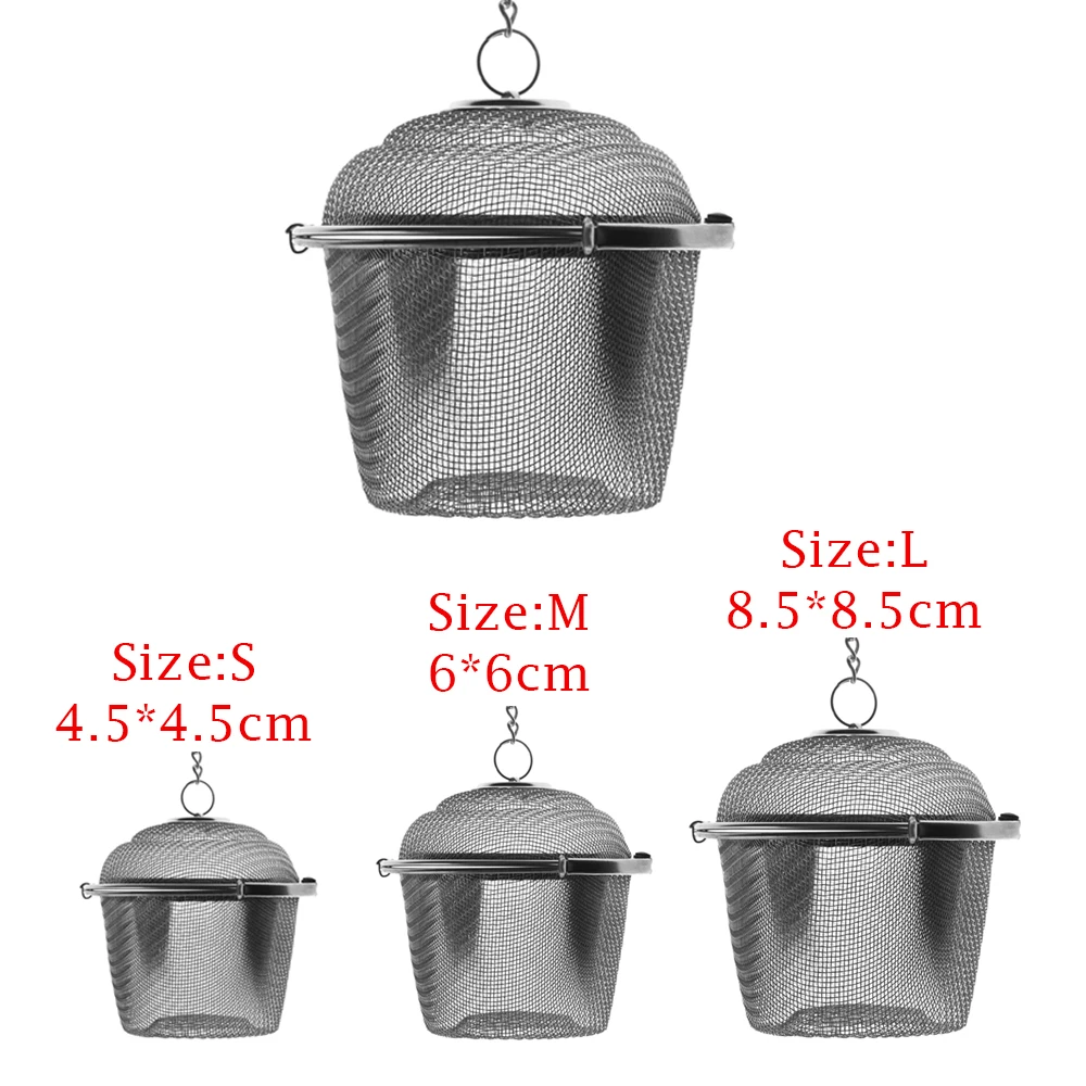 1 шт. прочный серебристый 3 размера многоразовый сетчатый травяной шарик чайный сито для специй чайник запирающийся чай фильтр-инфузор специй