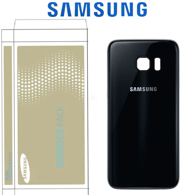 5,5 дюйма, для SAMSUNG Galaxy S7 Edge, G935, G935F, батарея, задняя крышка, стекло, корпус, замена, с камерой, стекло, объектив - Цвет: S7 Edge Black