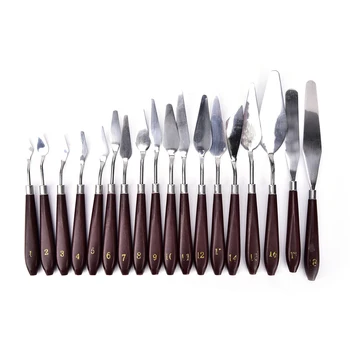 

New 1PCS Professional Stainless Steel Painting Palette Knife Oil Paint Spatula 18 Sizes Palette Tool Mixing Scraper Art Tool
