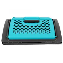 Рюкзак для собак, переноска для собак, переносная клетка для питомцев из АБС-пластика с защитными дверными замками, волнистая ручка, вентилируемая переноска для собак, кошек, синий