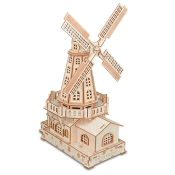 

Kids Windmill Toys Woodcraft Construction Kit Woodcraft Windmill DIY 3D Wooden Windmill Puzzle Wooden Toy Gift for Children