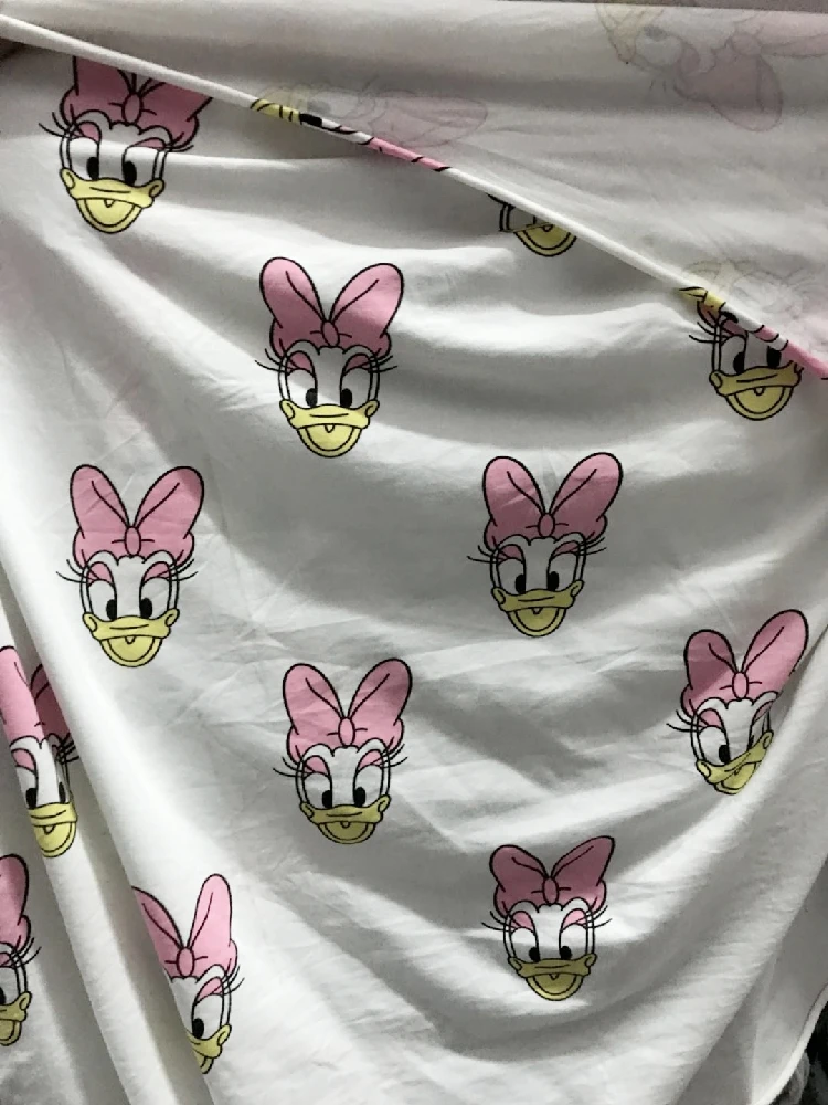 Милый мультфильм Daisy Duck лайкра хлопок Скрапбукинг Лоскутная Ткань Сделай Сам