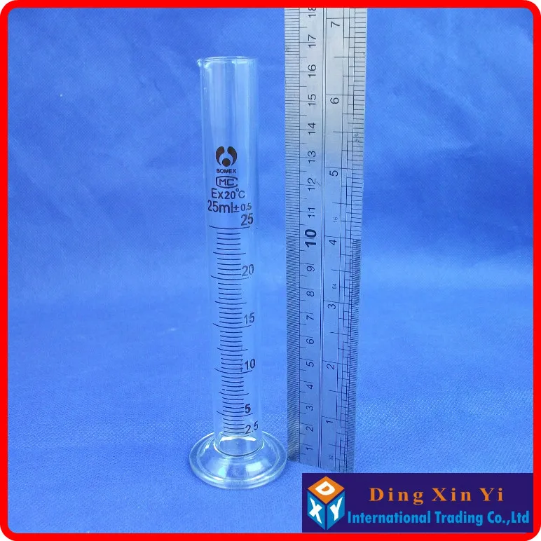(4 pieces/lot) 25ml graduated cylinder,measuring graduates glass graduate glass measuring cylinder