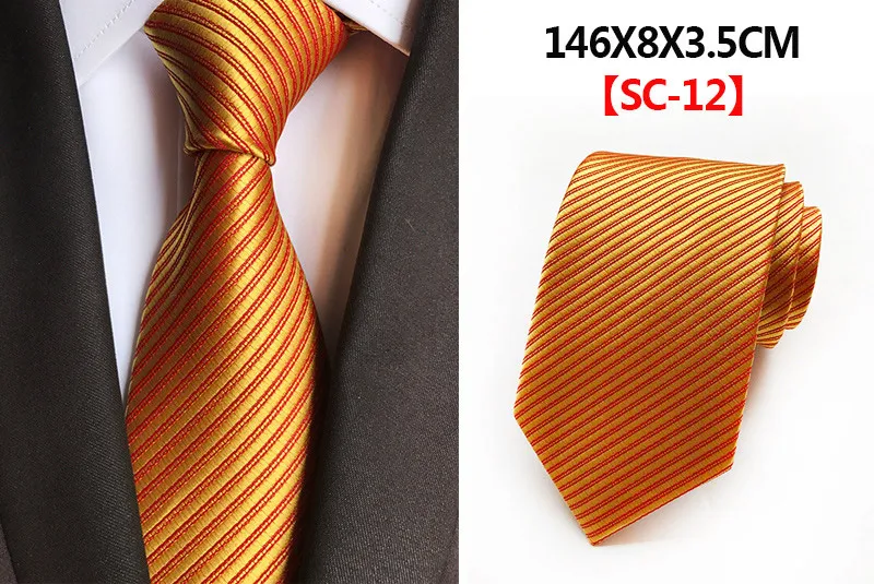 Полосатый шелковый галстук 8 см Роскошный Галстук Пейсли красный синий фиолетовый галстук на шею для мужчин формальные деловые галстуки для свадебной вечеринки - Цвет: A-12