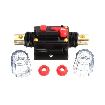 

40A Car Audio Solar Energy Inline Circuit Breaker Reset Fuse Holder 12V DC