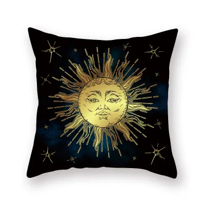 الذهب الأسود ماندالا غطاء الوسادة القمر أبو بريص الجمجمة خمسة أصابع الحيوان رئيس وسادة يغطي الزخرفية ل كنبة مكتب سيارة