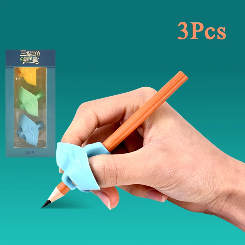 

3pcs/set Children Pencil Holder Writing Corrector Kids Silicone Pen Writing Aid Grip Posture Correction Device Tool for Students