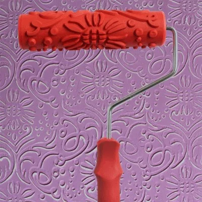 

7 inch Embossed Sun Flower Painting Roller with Handle for Wall Decoration EG299
