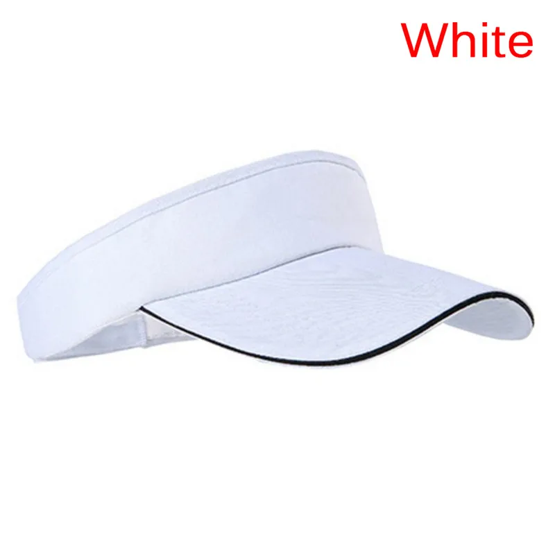 Регулируемый унисекс для мужчин и женщин простой солнцезащитный козырек Спорт для гольфа, тенниса воздухопроницаемая Кепка шляпа - Цвет: Белый