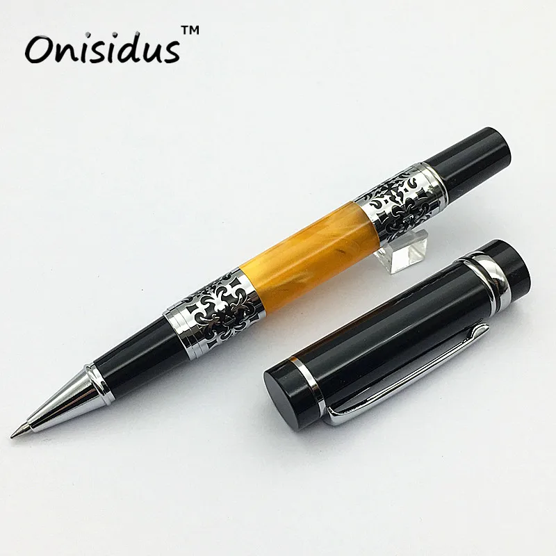 

Luxury pen BOOKWORM 675 silver flower amber roller ball pen stationery ballpoint pen for writing gel pen