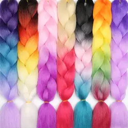 Лиси волос 24 дюйм(ов) ombre 88 видов Цвет Канекалон синтетические плетение волос Jumbo косы прически термостойкие кос
