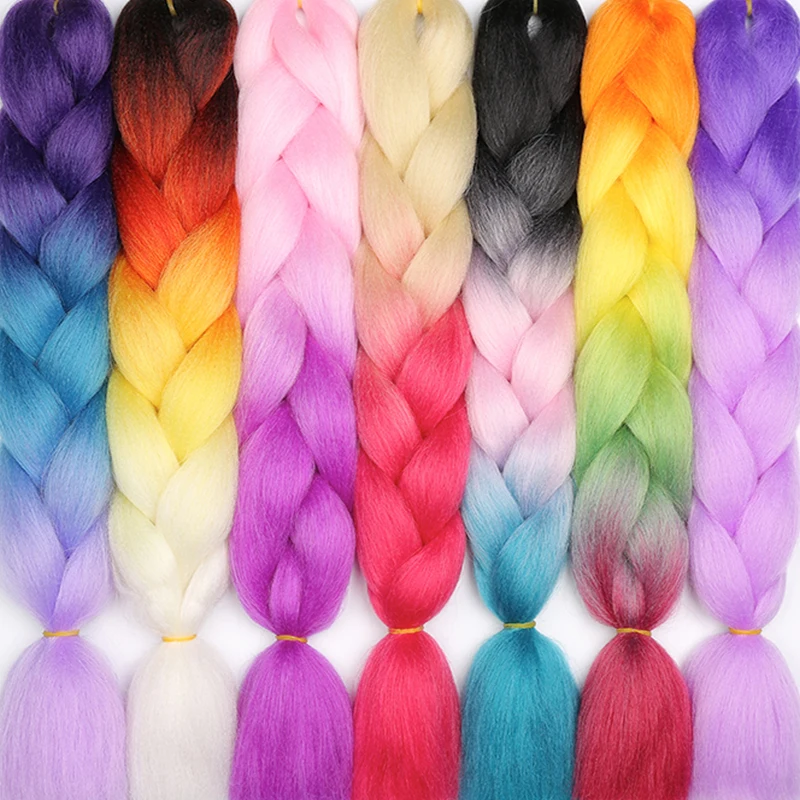 LISI HAIR 24 дюйма Омбре 88 видов цветных вязаных волос синтетические плетеные волосы