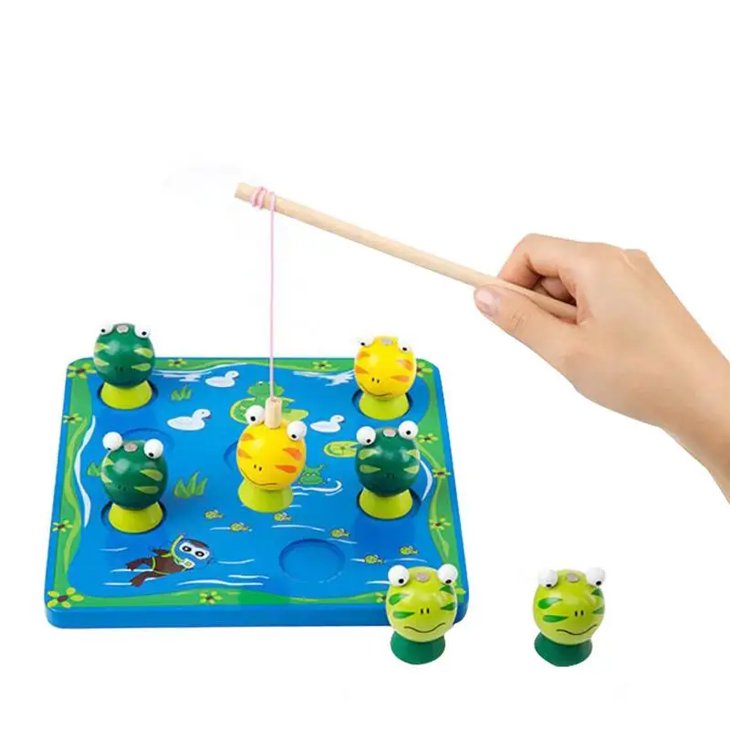 Рыба игрушка деревянная рыболовная игра детская мягкая 3D лягушка детский