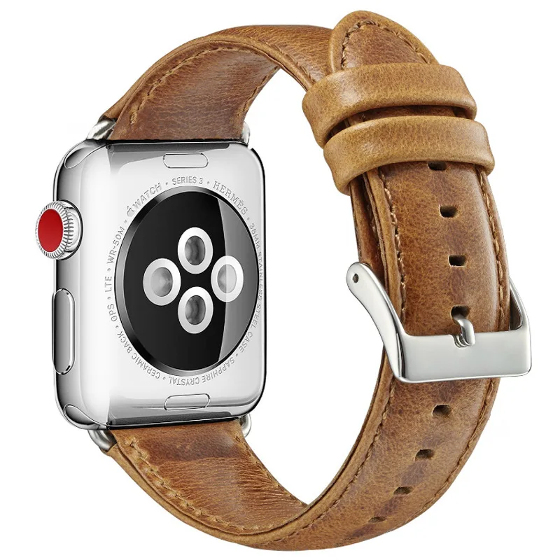 JH ремешки из натуральной кожи для Apple Watch 42 мм 38 мм/44 40 серии 4 3 2 1 iWatch Ремешки
