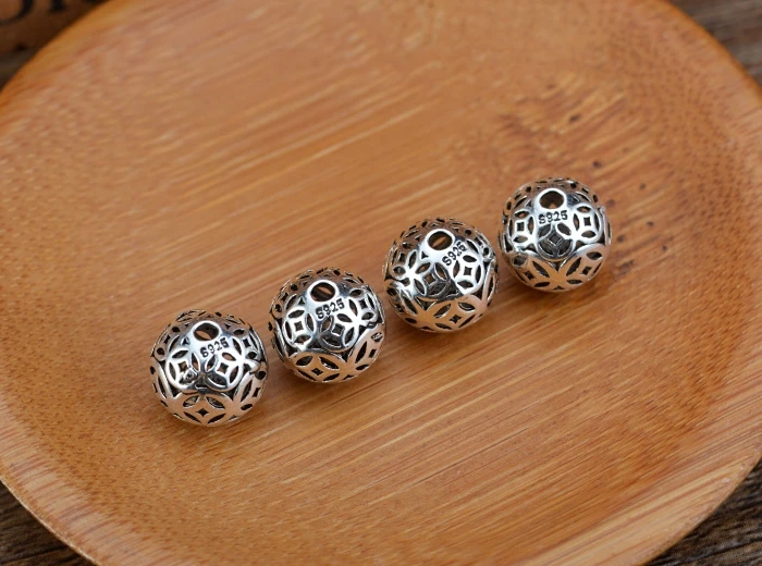 Бусины символы на удачу из серебра 925 пробы 2 шт.|bead charm bracelet|bracelet bead designsbead woven bracelet |