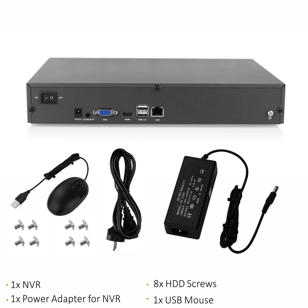 Smart Network Video Recorder SVNVR 25CH 32CH 5MP/4MP H.265 Поддержка жесткого диска 2x10TB с выходом HDMI и VGA
