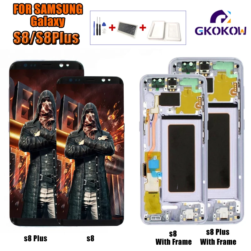 ЖК-дисплей Burn-Shadow S8 с рамкой для SAMSUNG Galaxy S8 G950 G950F дисплей S8 Plus G955 G955F сенсорный экран дигитайзер