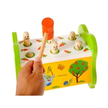 Wooden toy for children's educational hamster parent-child interactive game tapping early education toys free shipping