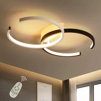 

LED Ceiling Light Lighting Fixture Double C Ceiling Lamp Flush Mount Dimmable with Remote Control Modern Chic Style Ring-Desi