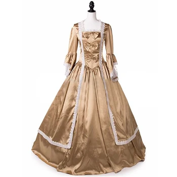 

Marie Antoinette Royal Queen Satin Belle Period Dress Ball Gown Reenactment Theater Costume Holiday Dresses Clothings