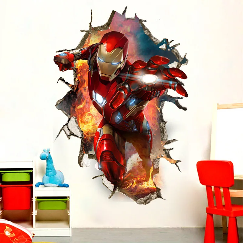 

NEWMarvel Superhero 3D Stereo Iron Man Decorative Painting Marvel Wall Sticker Children's Room Decoration Sticker toys 3d puzzle