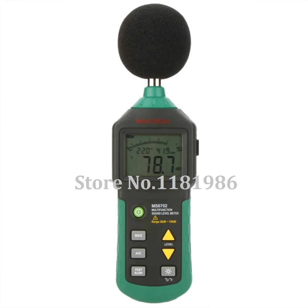 

MASTECH MS6702 Digital Sound Level Meter Noise Meter dB Decible Meter Tester Temperature Humidity Meter Thermometer
