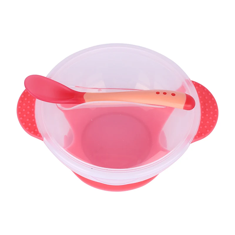 3Pcs/set Baby Tableware Dinnerware Suction Bowl With Temperature Sensing Spoon Baby Food Kids Safety Dinner Feeding Bowls Dishes 3Pcs/set Baby Tableware Dinnerware Suction Bowl With Temperature Sensing Spoon Baby Food Kids Safety Dinner Feeding Bowls Dishes
