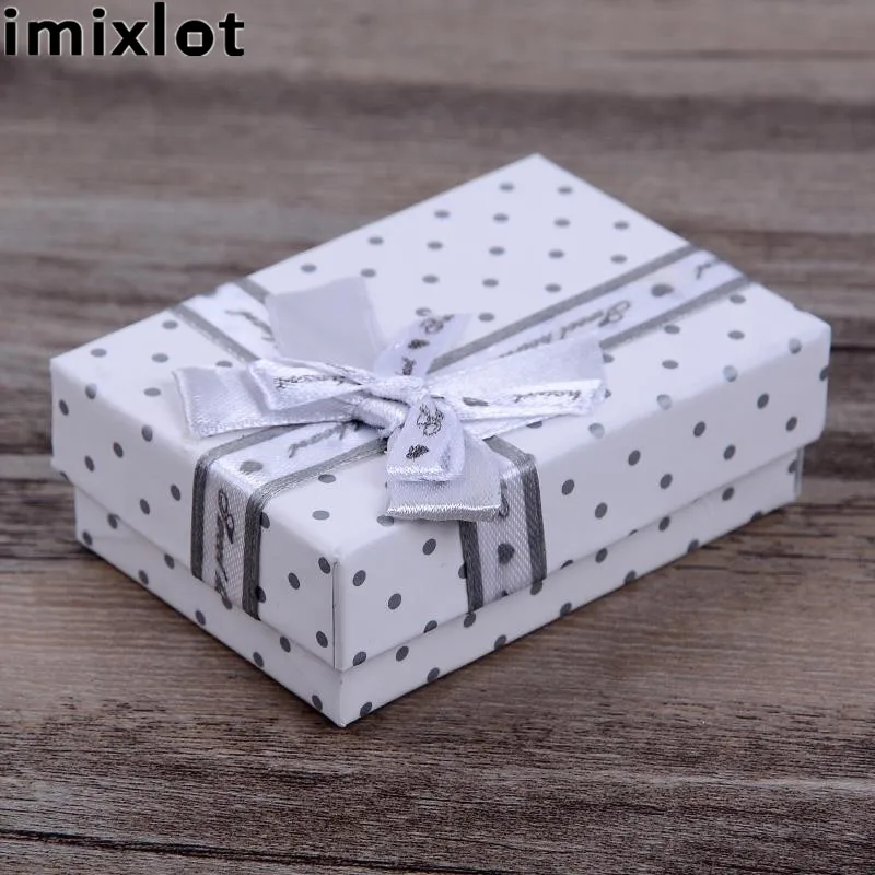 Imixlot, роскошные подарочные коробки, коробка для хранения, держатель, подвеска, кольцо, ожерелье, серьги, браслет, ювелирный набор, бумажная подарочная коробка в горошек