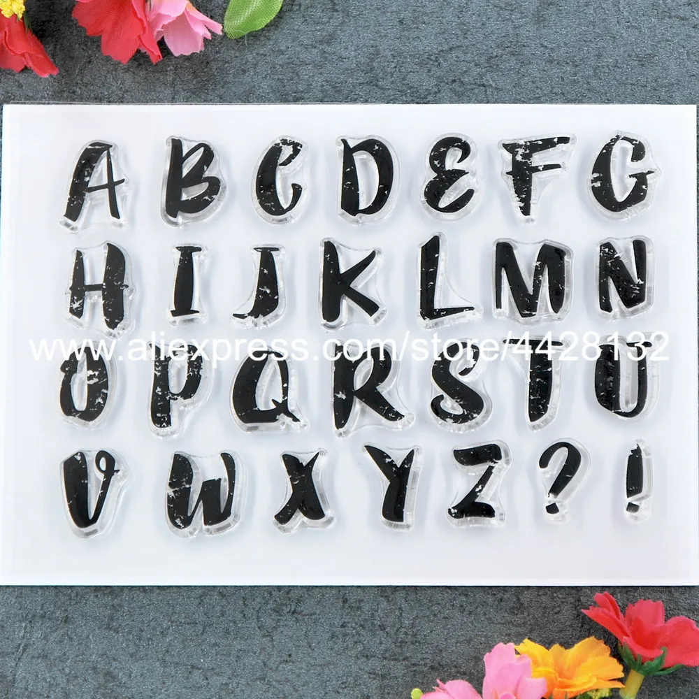 Английские заглавные алфавит для скрапбукинга "сделай сам" фотокарточек резиновые чистый штамп для скрапбукинга прозрачный штамп 11x16 см 9012021