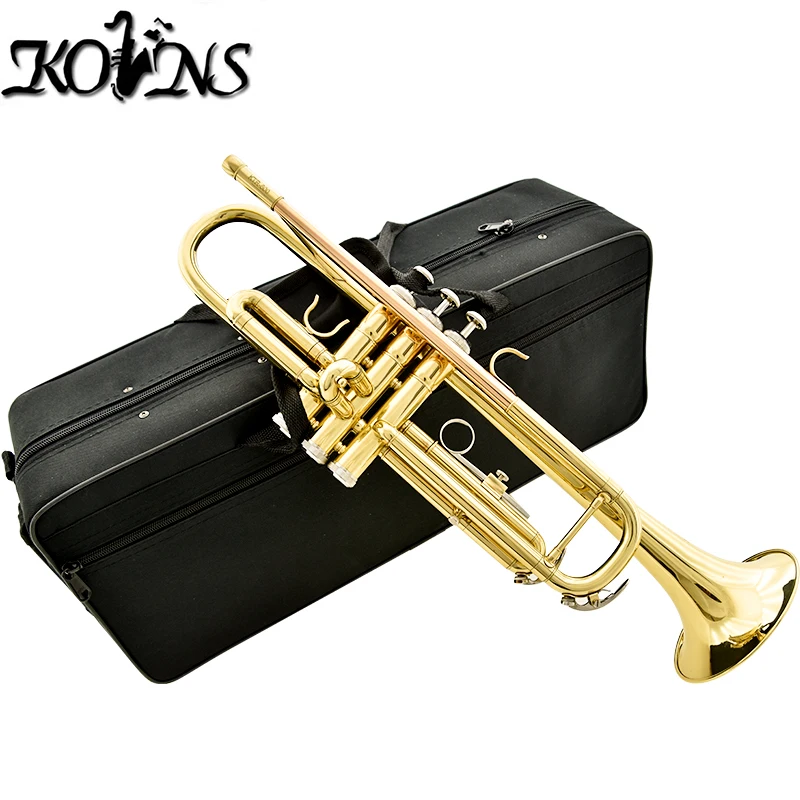 Buy kolns KTR600 B flat Gold lacquer trumpet Brass wind instruments with case