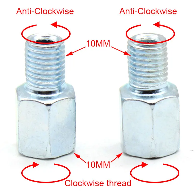 Nuoxintr 2pcs Motorcycle Rearview Mirror 10mm to 10mm Forward Reverse Adapter Bolts Screw For Honda Yamaha Suzuki Kawasaki