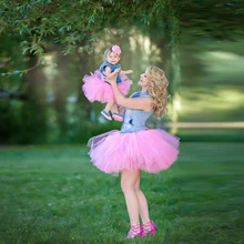 Одежда для семьи коллекция года, летний комплект с юбкой-пачкой «Мама и я» для мамы и дочки, юбки-пачки для взрослых женщин и малышей, юбки бальное платье